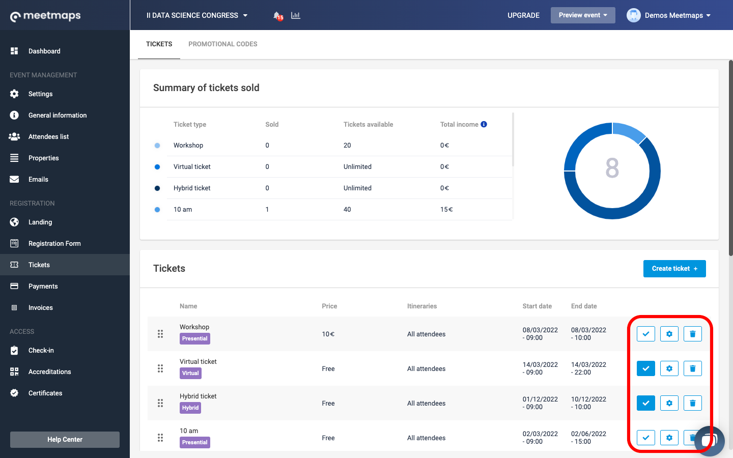 How does the Tickets section work?